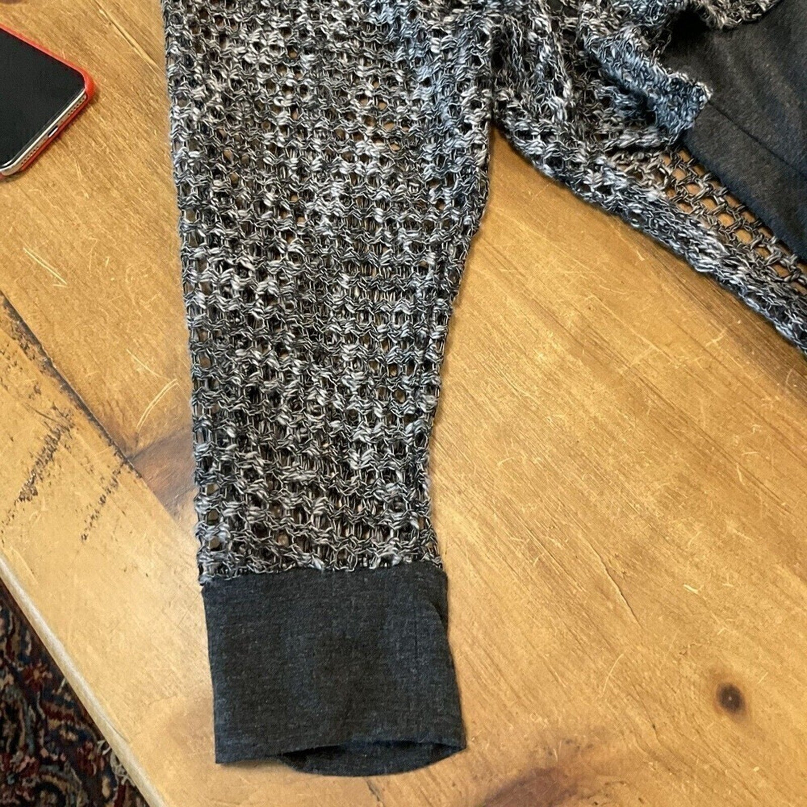 Democracy Women's Loose Knit Lined Sweater / Top Size (M) Grey / Black