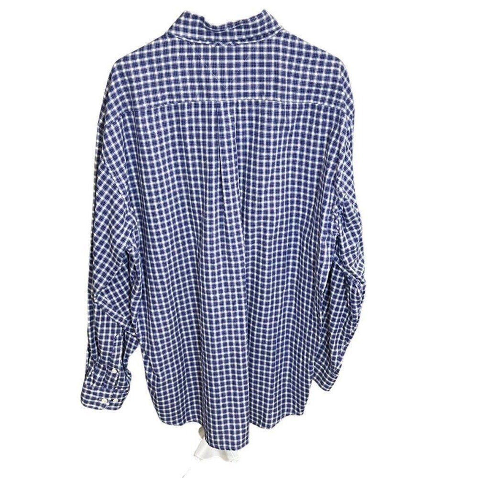 Tommy Hilfiger  Mens Shirt Size XL Blue White Button Up Long Sleeve Check #M1362