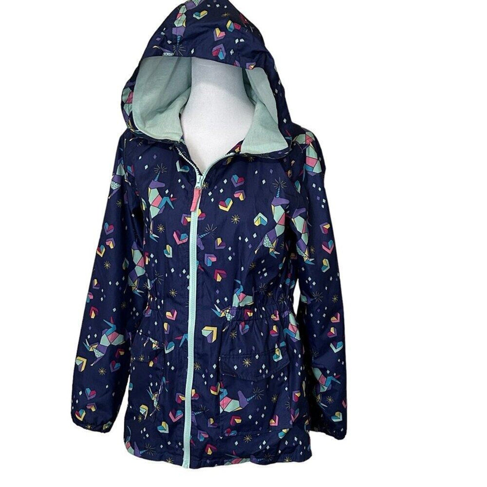 CAT & JACK Zip-up Hoodie Jacket Multi-Color Windbreaker Size XL (14-16)