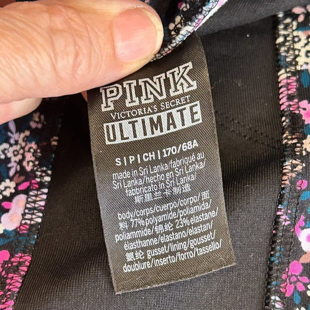 Victoria Secret Womens Pink Ultimate Leggings Size S/P Stretch Floral #N1406