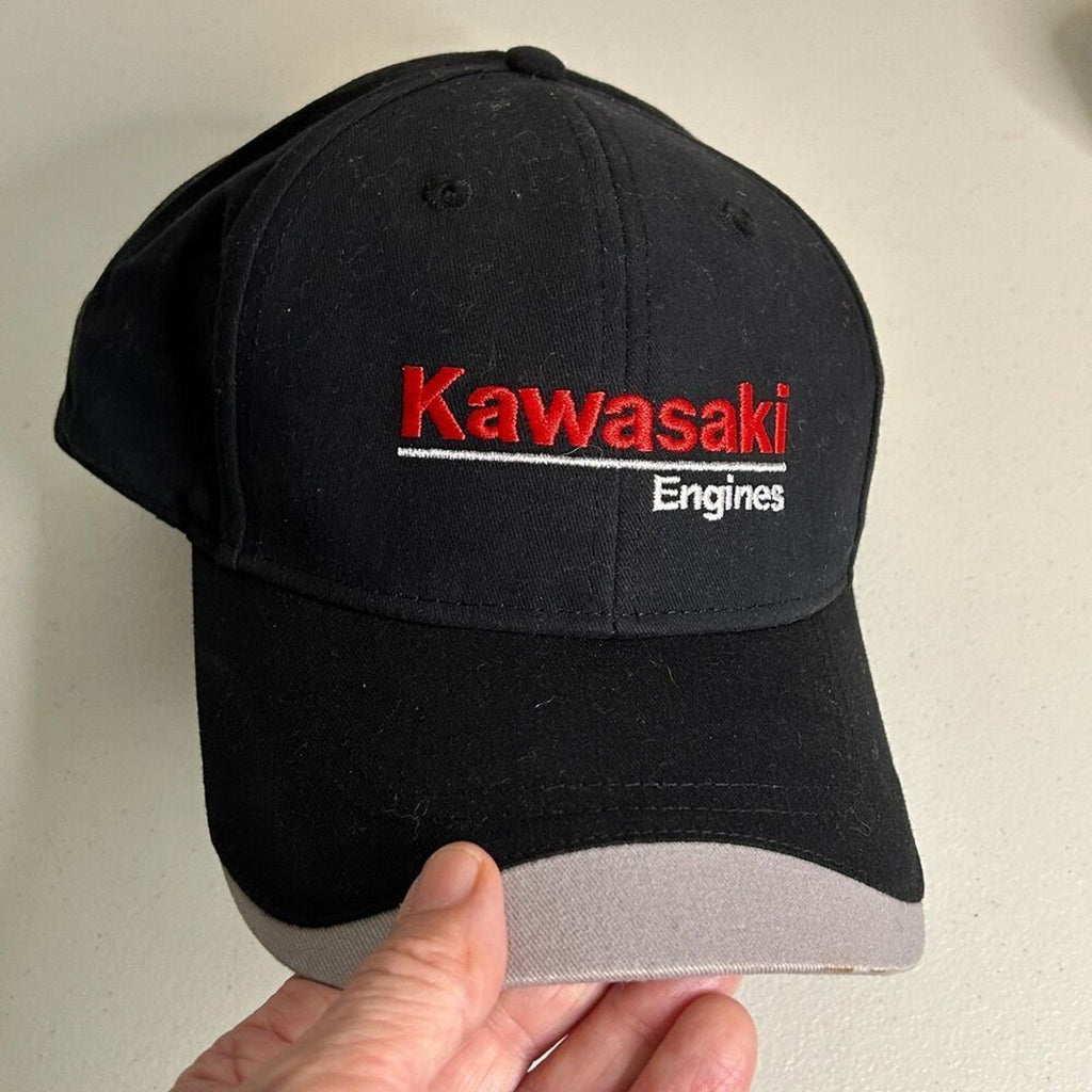 Kawasaki Engines Hat Black Adjustable Velcro Back Strap See Photos NWOT