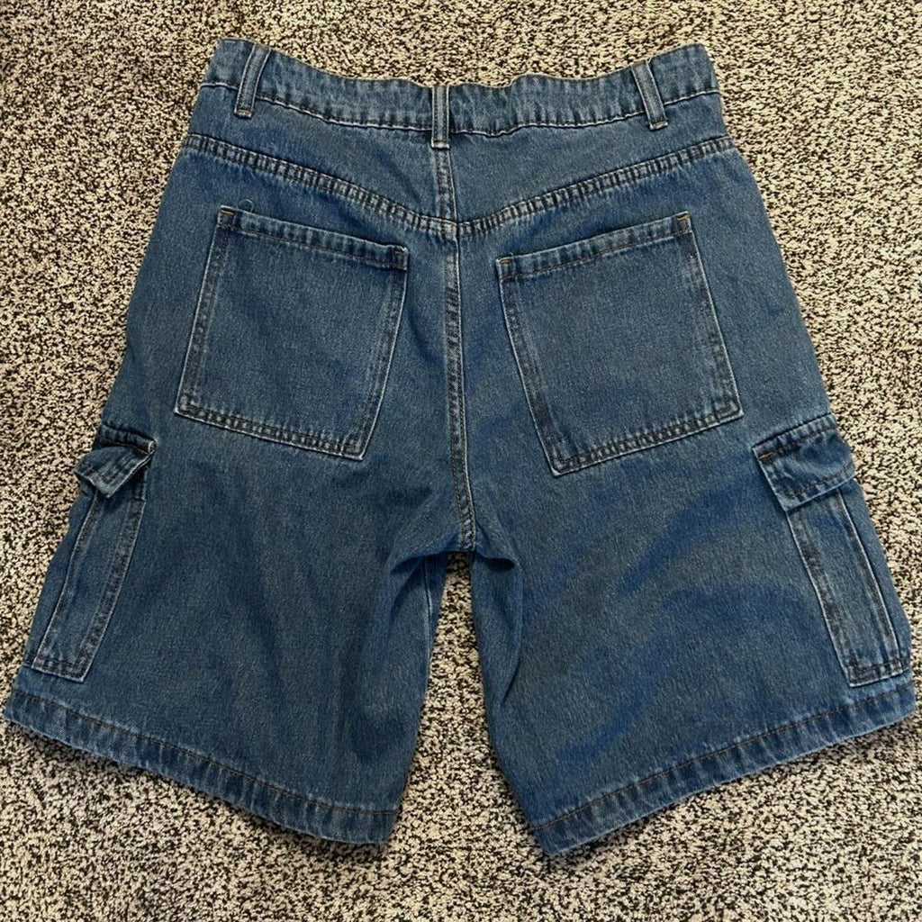 Jean Utility Shorts Size 36, 6 Pockets Unisex Relaxed Fit Legs Cargo