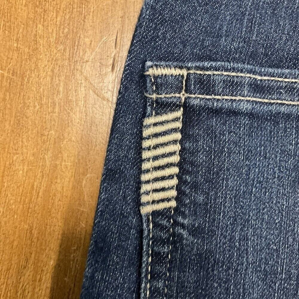 PAIGE Hoxton Women's Size 27 w27 Blue Denim Ankle Distressed Hem  Skinny Jeans