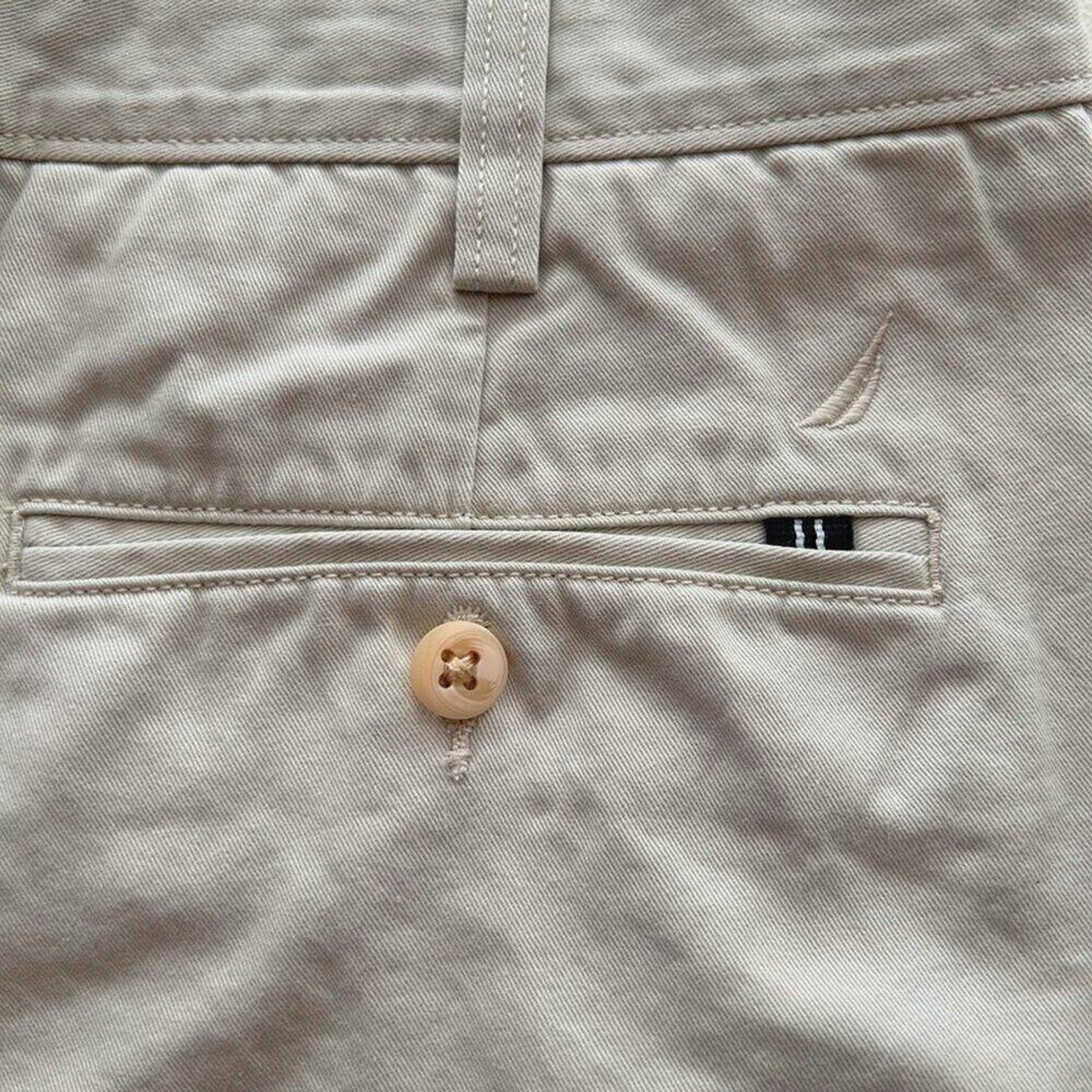 Nautica Deck Shorts Men's Size 36 Hi Rise Khaki Cotton Wide Comfort #A1571