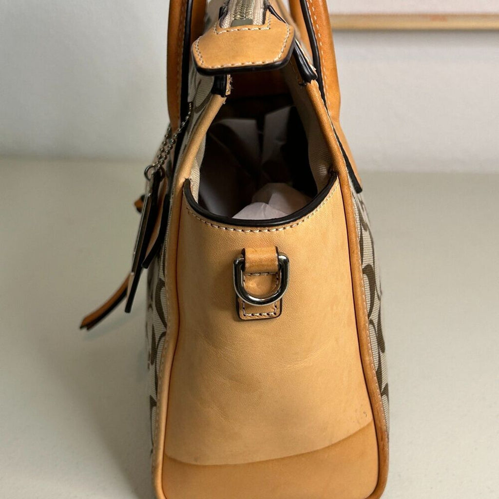 Coach Bleecker Khaki Cachet Bag Handbag / Purse Size See Description.