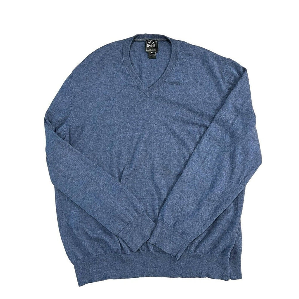 JOS A BANK 100% Merino Wool Men's Sweater TRAVELERS Blue SZ. 2 XL (XXL) #J1330