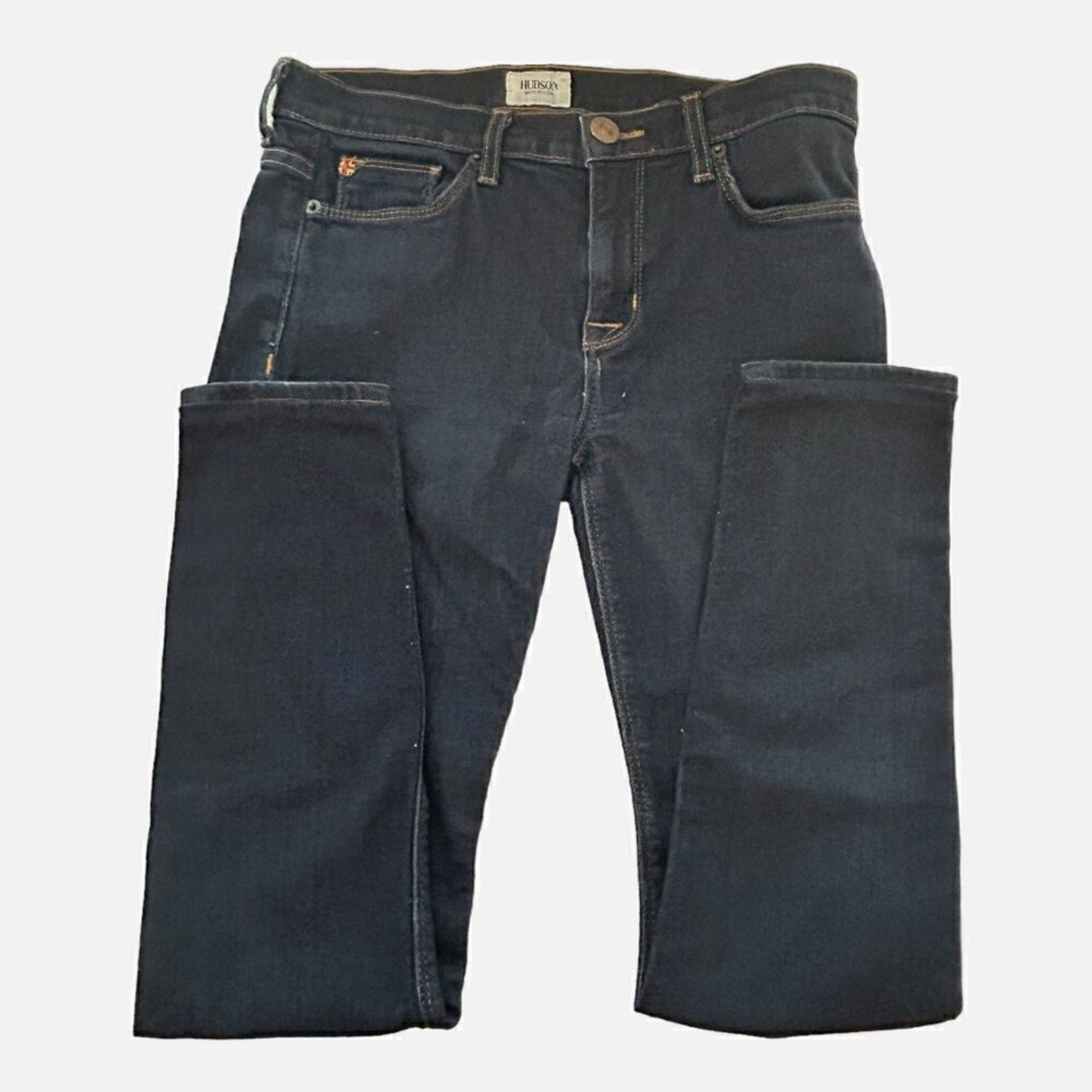 Hudson Women's Jeans Size 27 Mid-Rise Slim Legs Dark Wash Blue Stretch #J3-1566