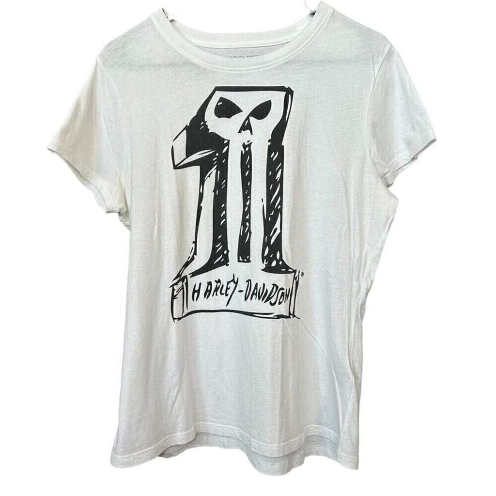 Harley Davidson Women's T-Shirt Size M White / Graphic #1 Design #H1310