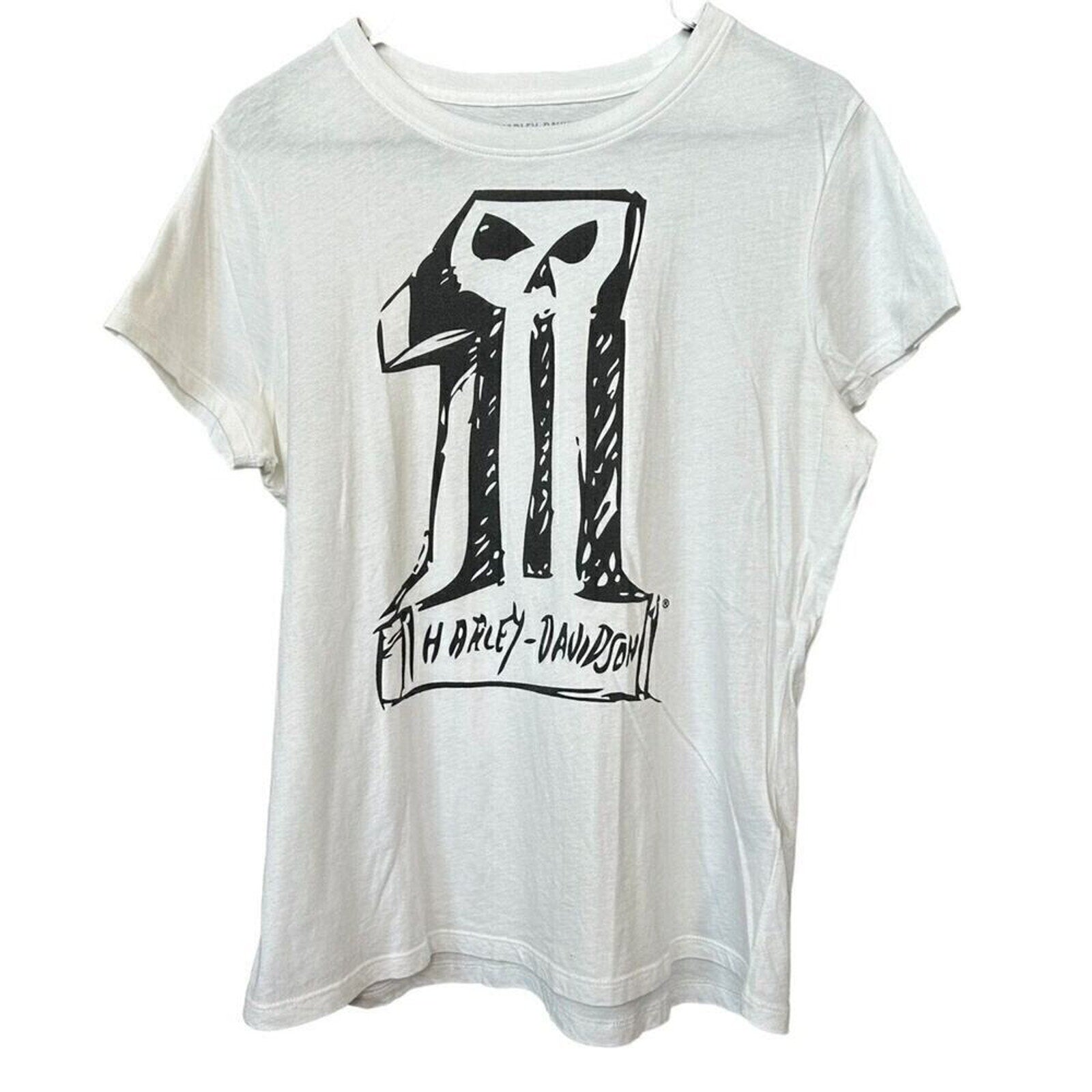 Harley Davidson Women's T-Shirt Size M White / Graphic #1 Design #H1310