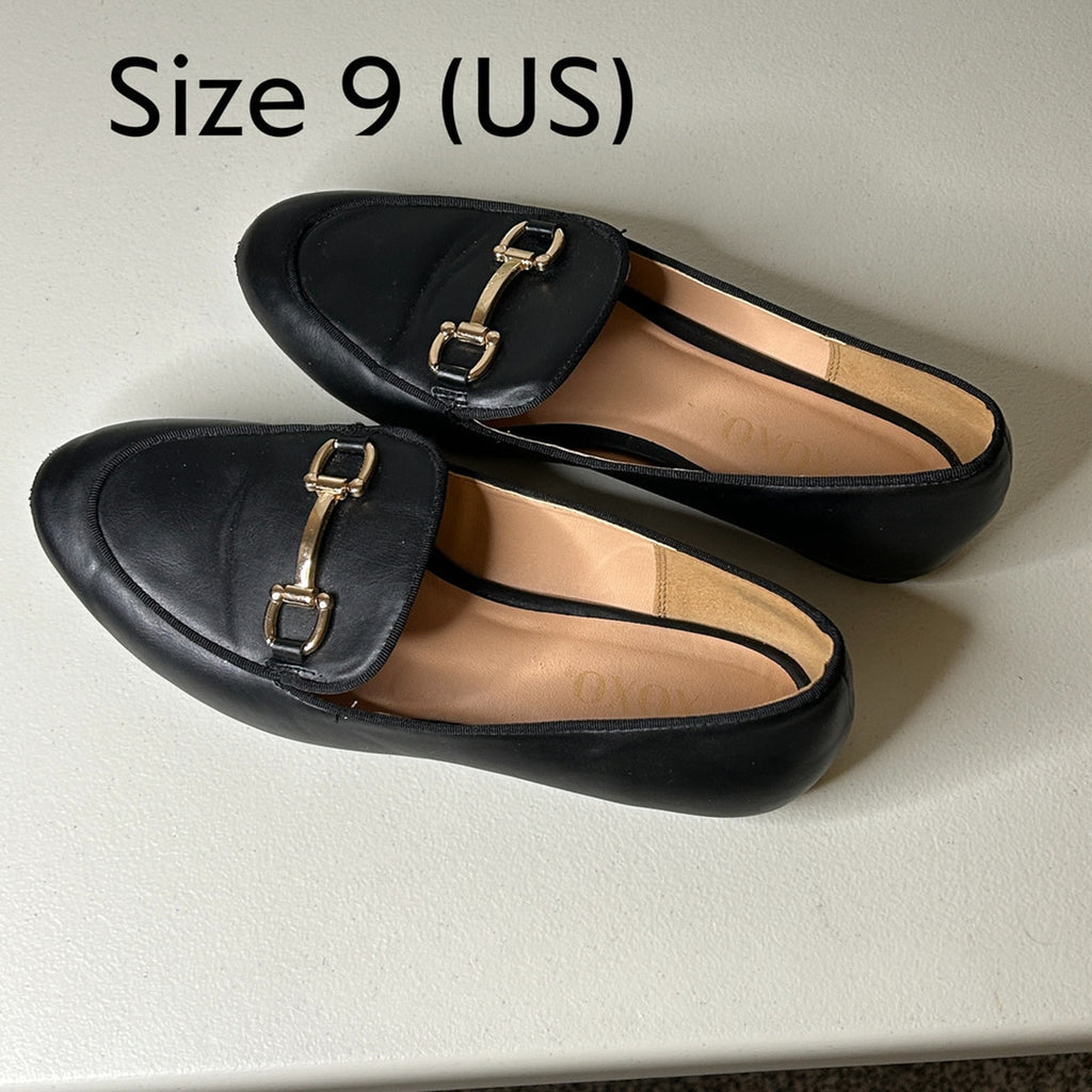 XOXO Women’s Casual Flats Loafers — Size 9 (US), Black #S-7