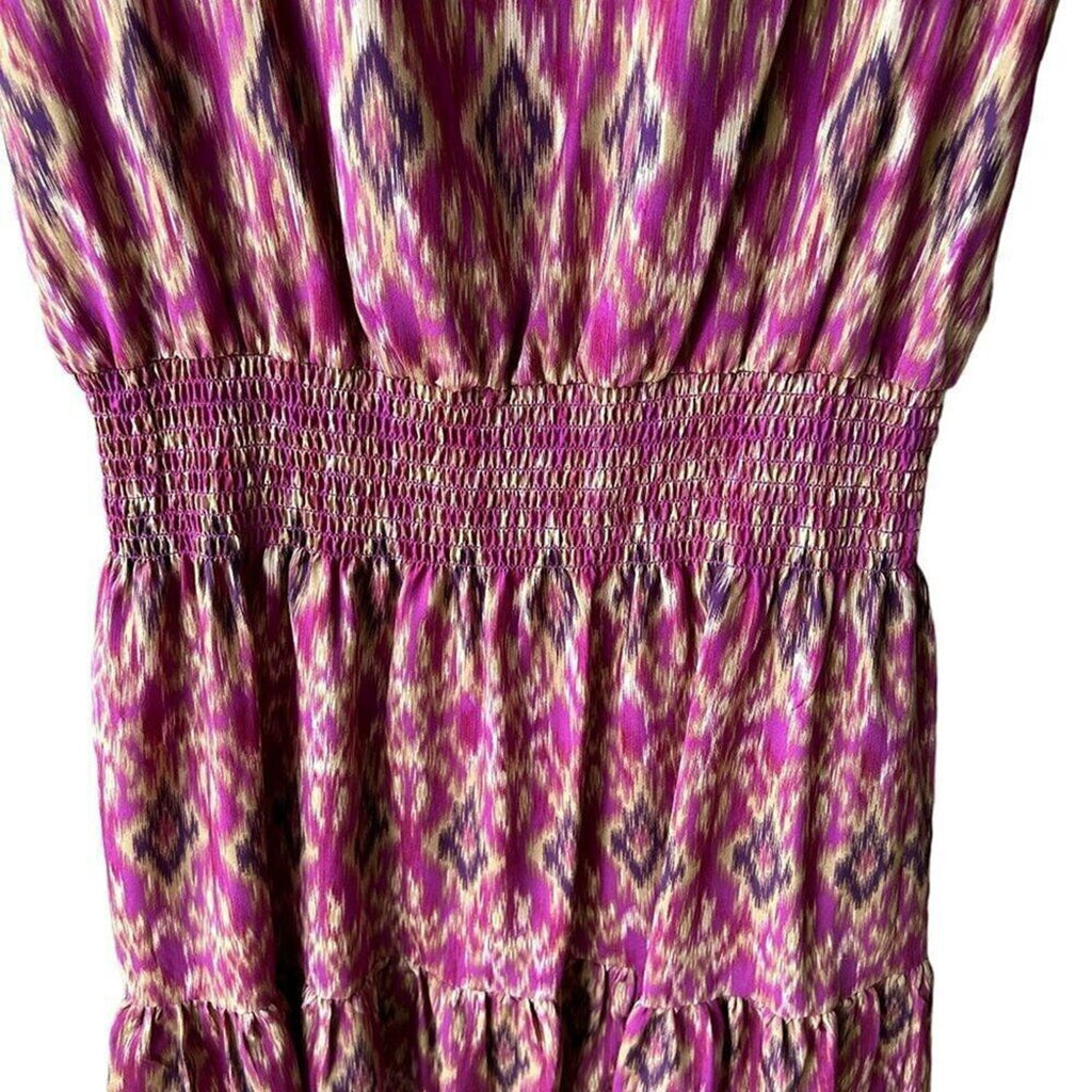Lauren Ralph Lauren geometric midi sleeveless dress fully lined purple #H007