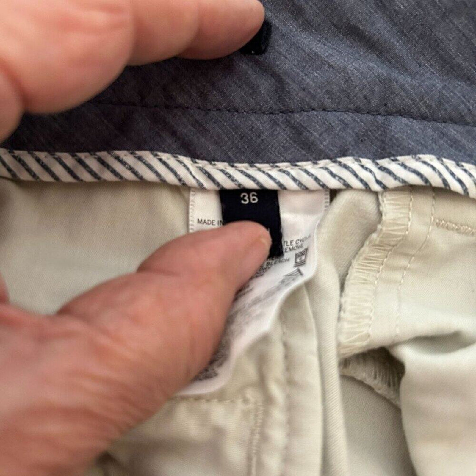 Nautica Deck Shorts Men's Size 36 Hi Rise Khaki Cotton Wide Comfort #A1571