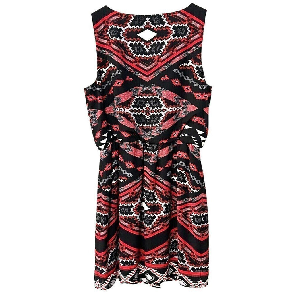 S.L. Fashions Summer Dress Size 16 – Sleeveless Print, Knee Length, Zip Pockets