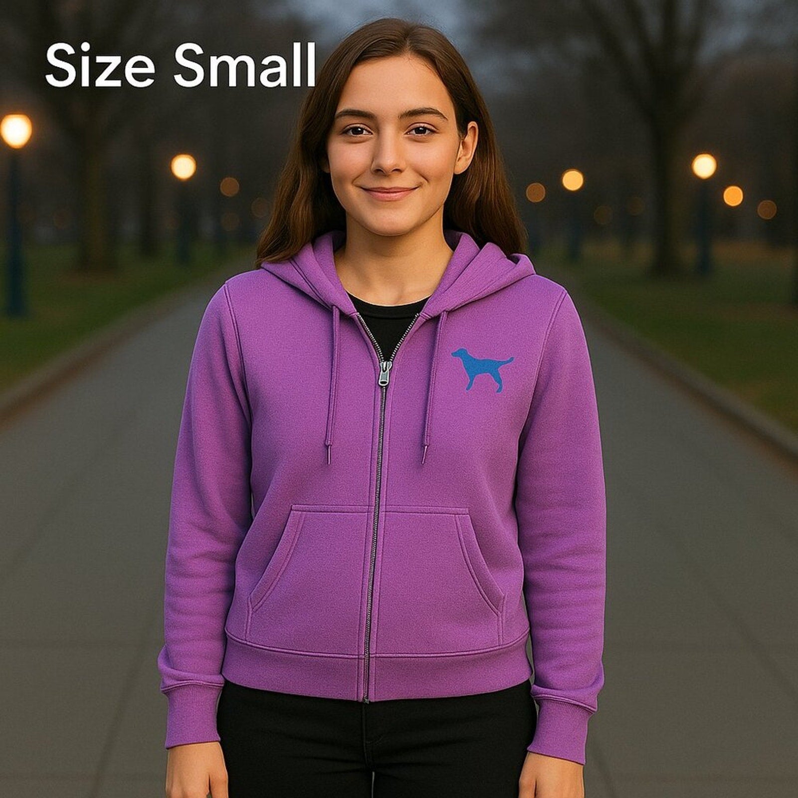 Victoria's Secret Purple Front Hoodie W/Pouch Pockets, Sz (S,) "LOVE PINK" #HG