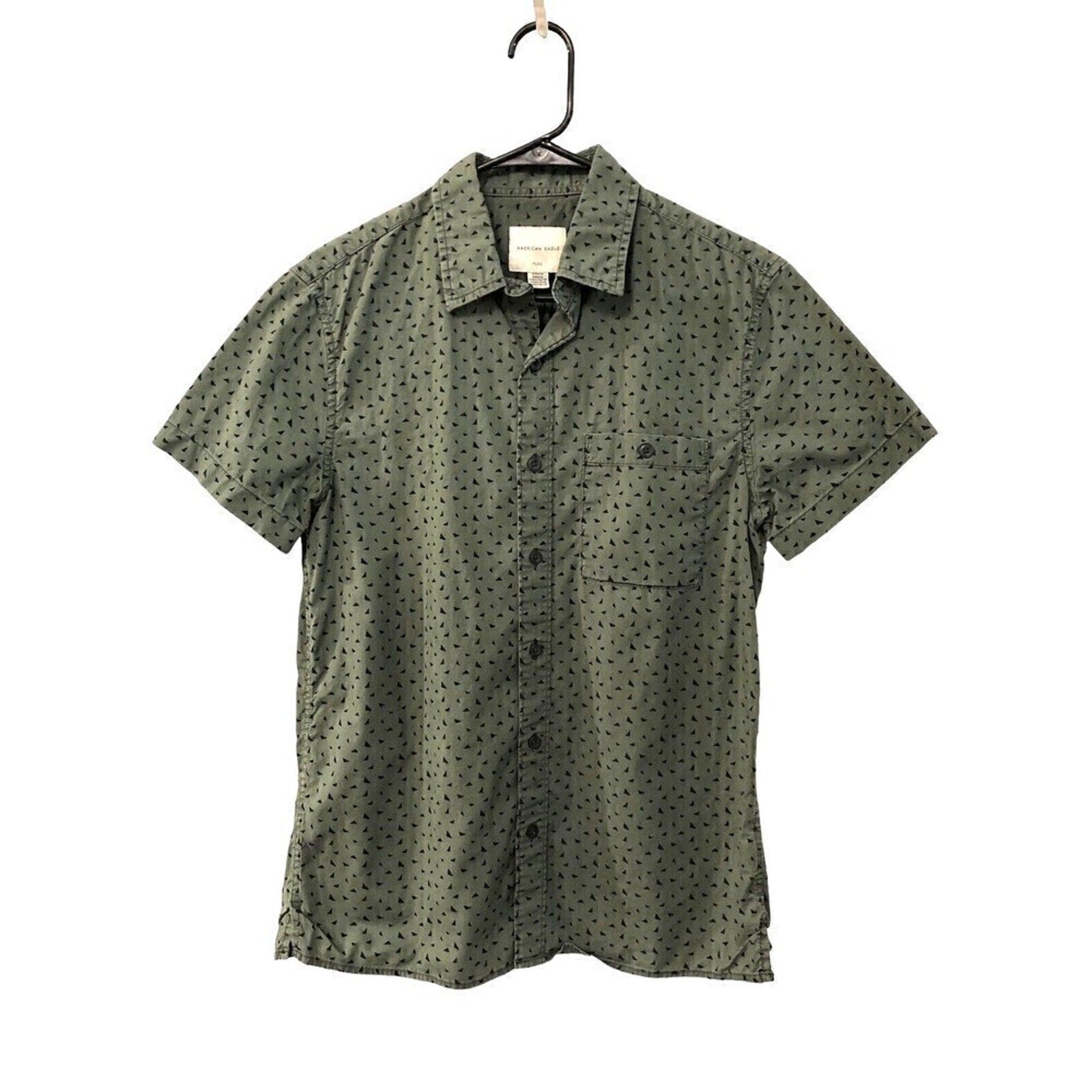 American Eagle Women’s Green Button-Up Casual Shirt – Size S, Long Sleeve