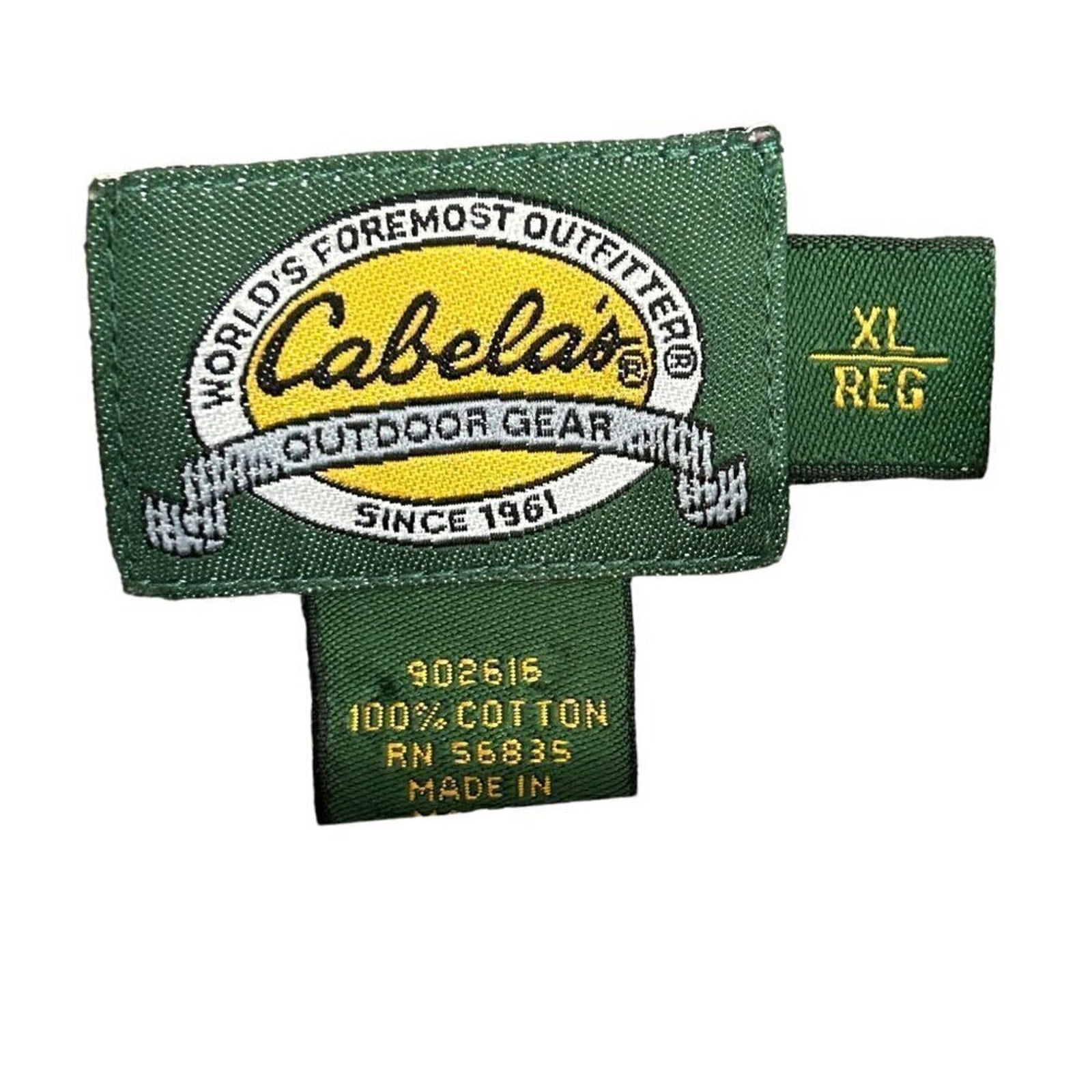 Cabela's Blue Tan Long Sleeve Heavyweight Men's Outdoor Shirt Size XL #H