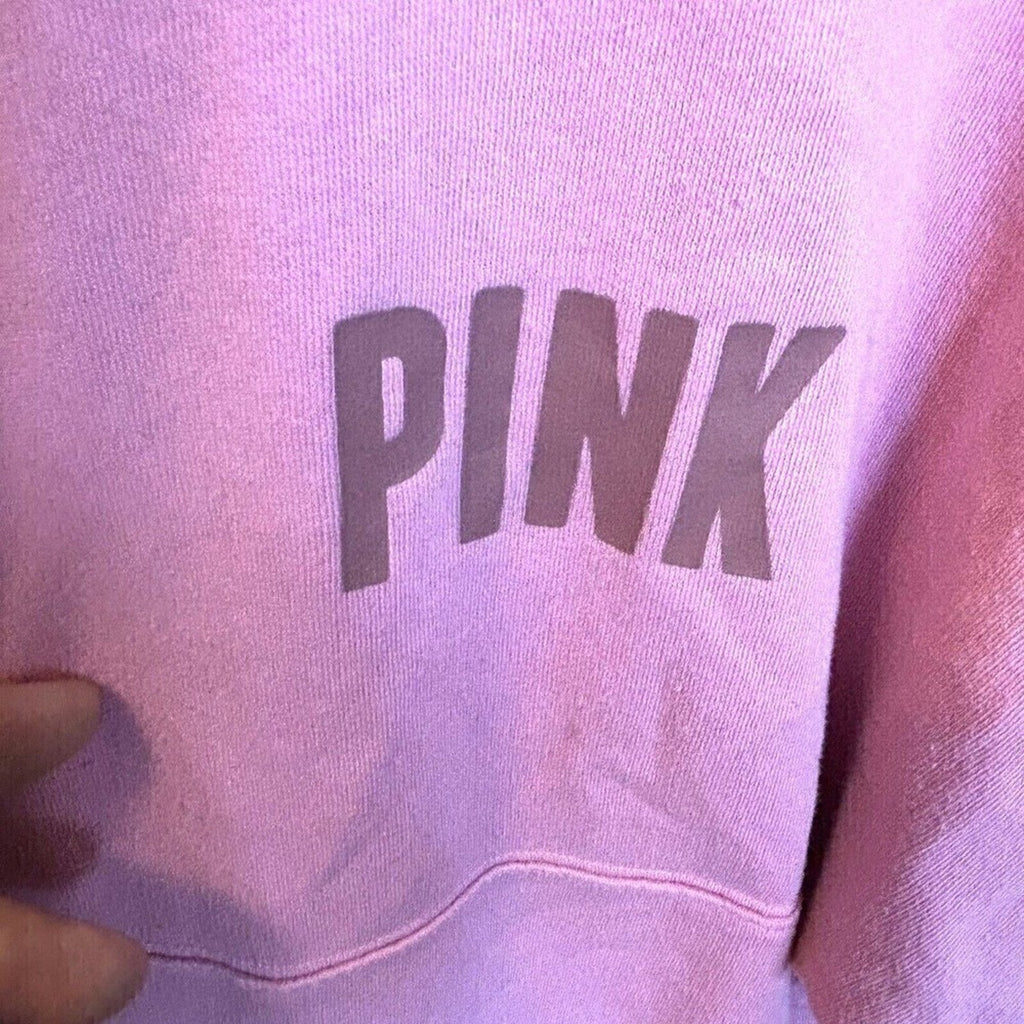 Victoria Secret PINK Full Zip Hoodie W/Side Pockets Pink Logo Size XS #J1328