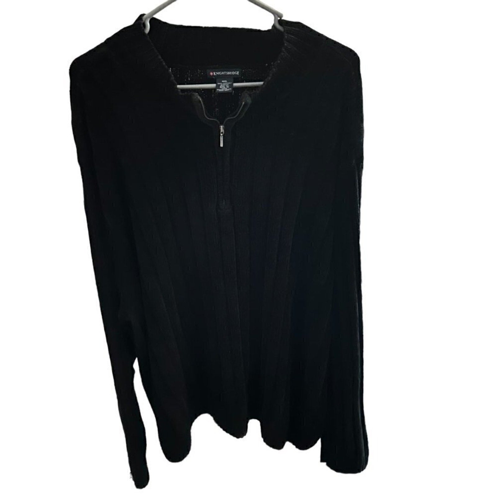 Knightbridge Men's Sweater Pullover Size 4x 1/4 Zip Black Knit #L1345