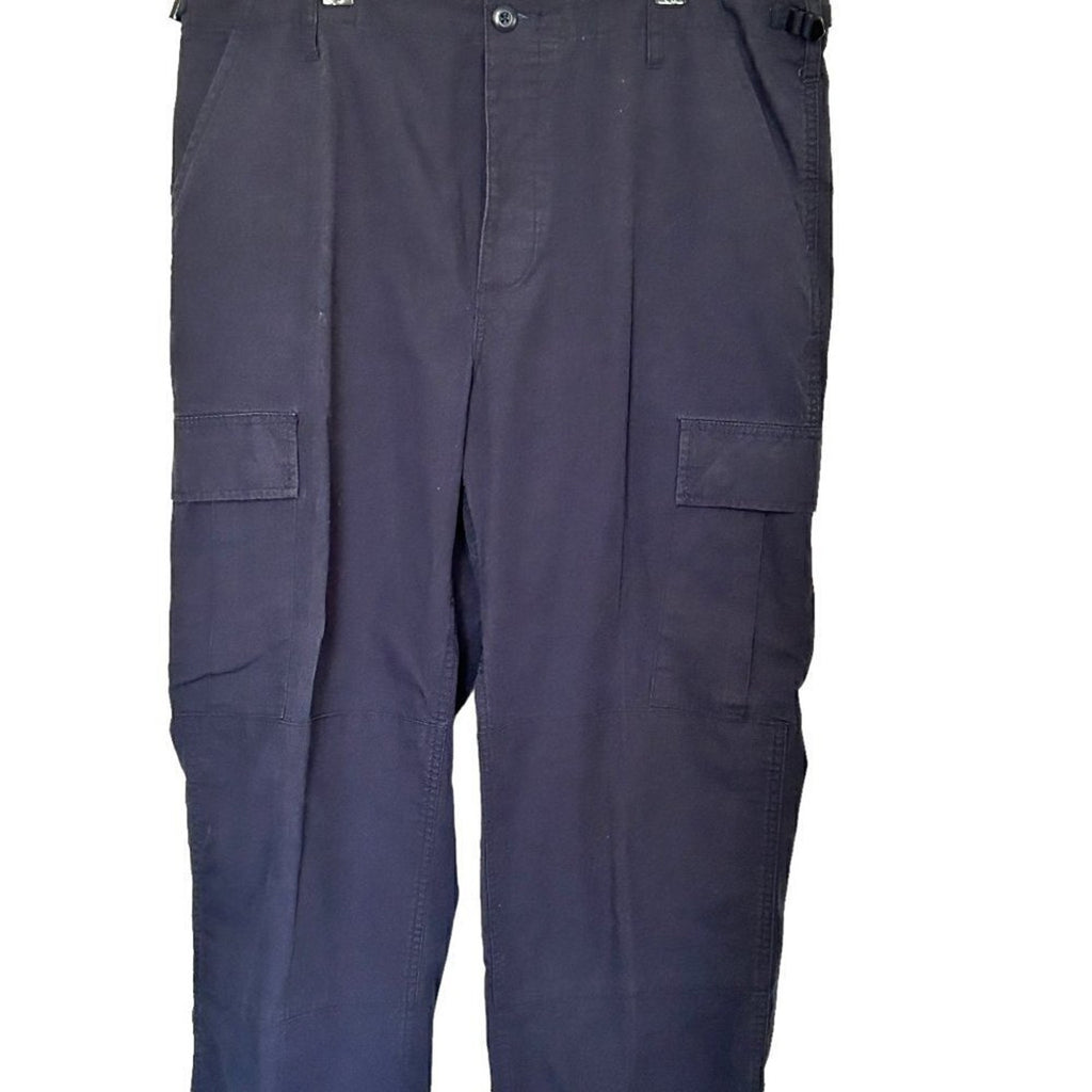 Cargo Pants Navy Blue adjustable cuff button pockets / fly, Size in description