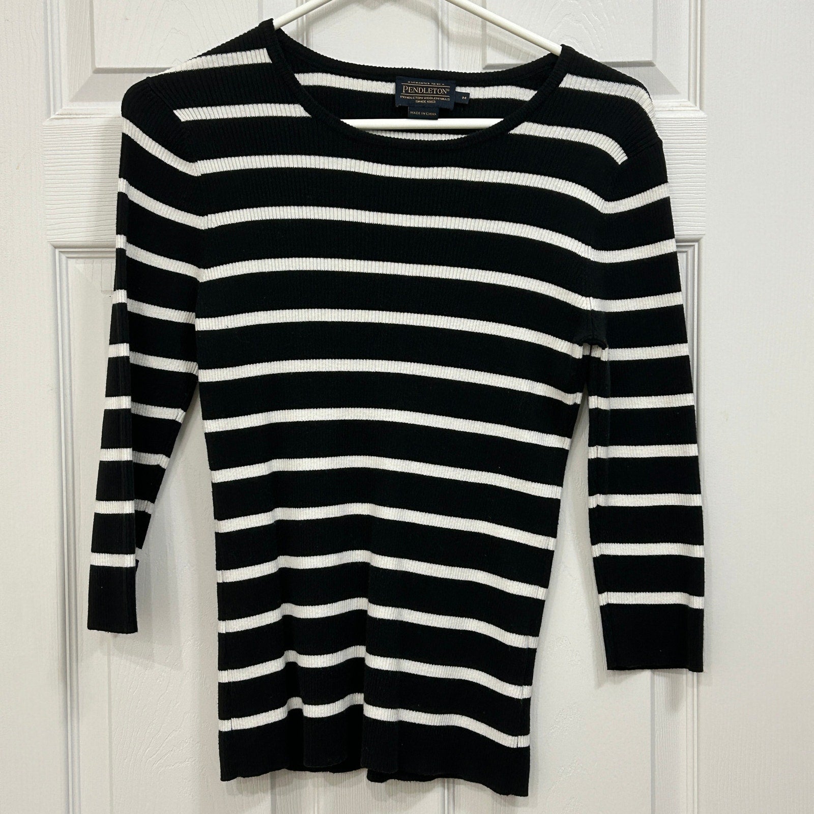 Pendleton Women's Sweater Pullover Size M Long Sleeve Cotton Rayon