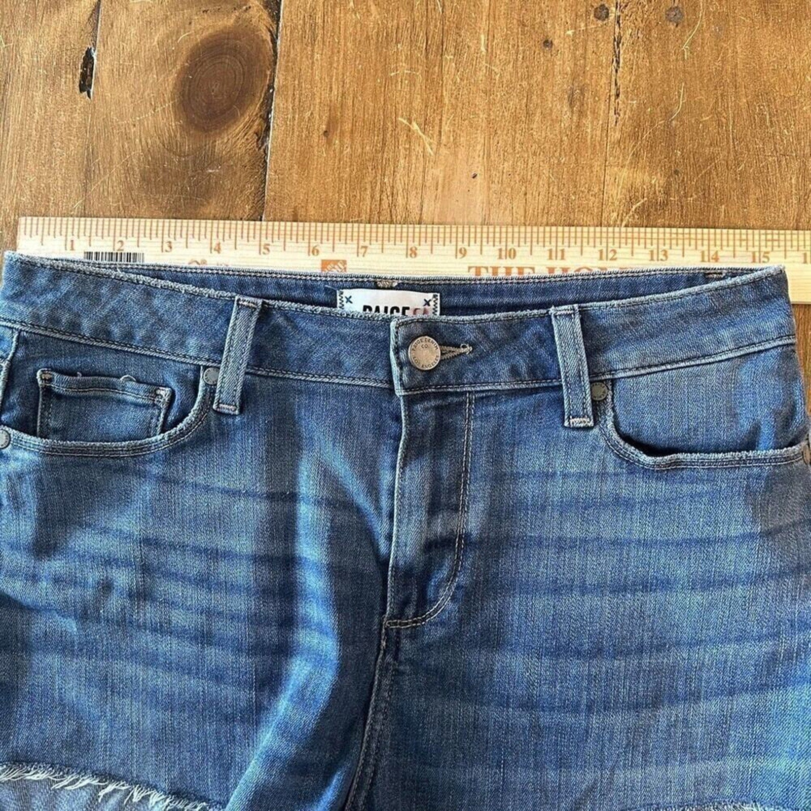 Paige Womens Jimmy Jimmy Shorts Festival Denim Cutoff Stretch Sz. 28 #A1158