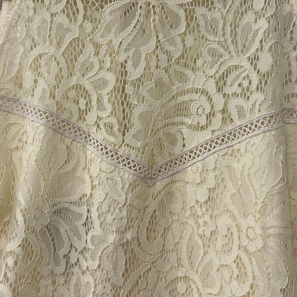 By & By women’s dress peach floral print top lace design size 13 #BH