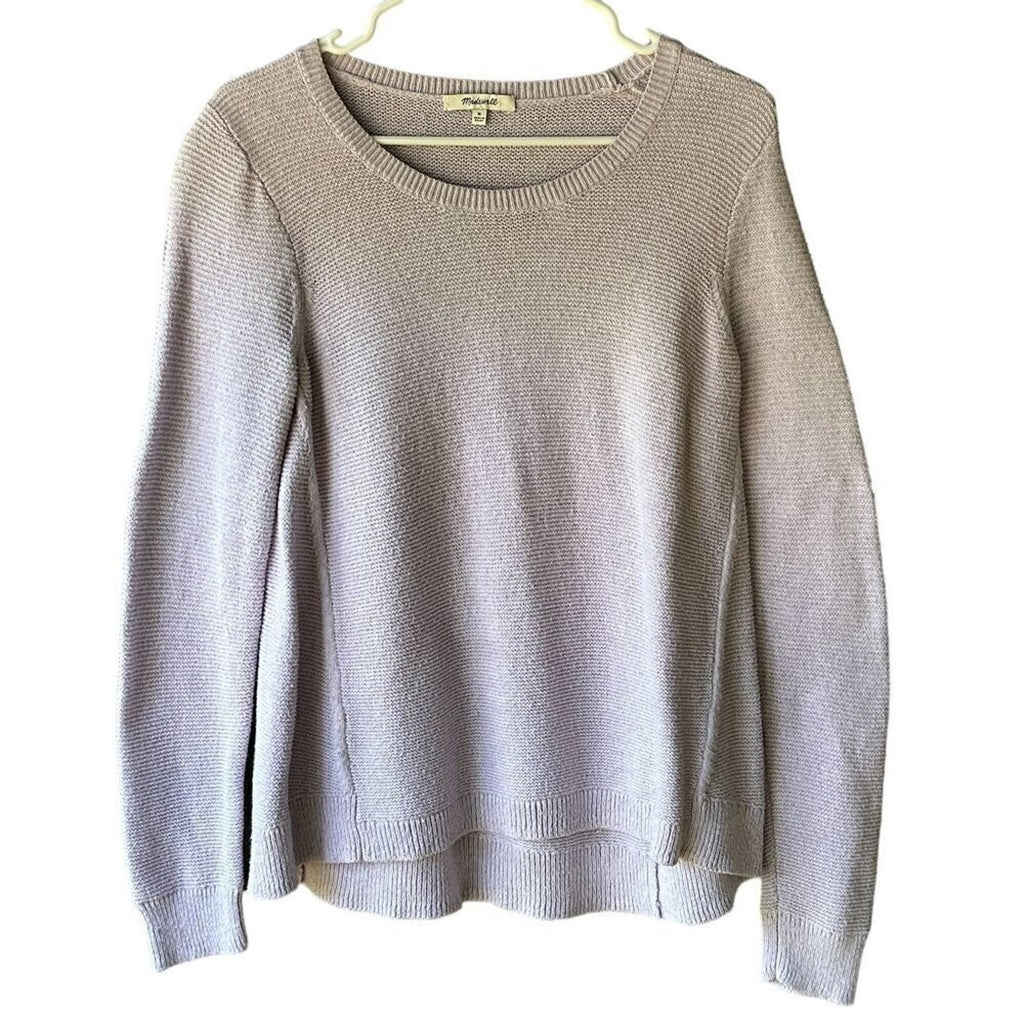 Madewell Women's Size M, Sweater Purple Knit Crew Relaxed Boxy Lg Sleeve #H005