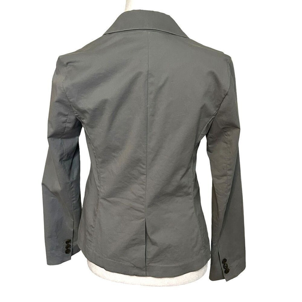 Eddie Bauer Women's Size 2 Dove Grey Two Button Cotton Jacket Blazer
