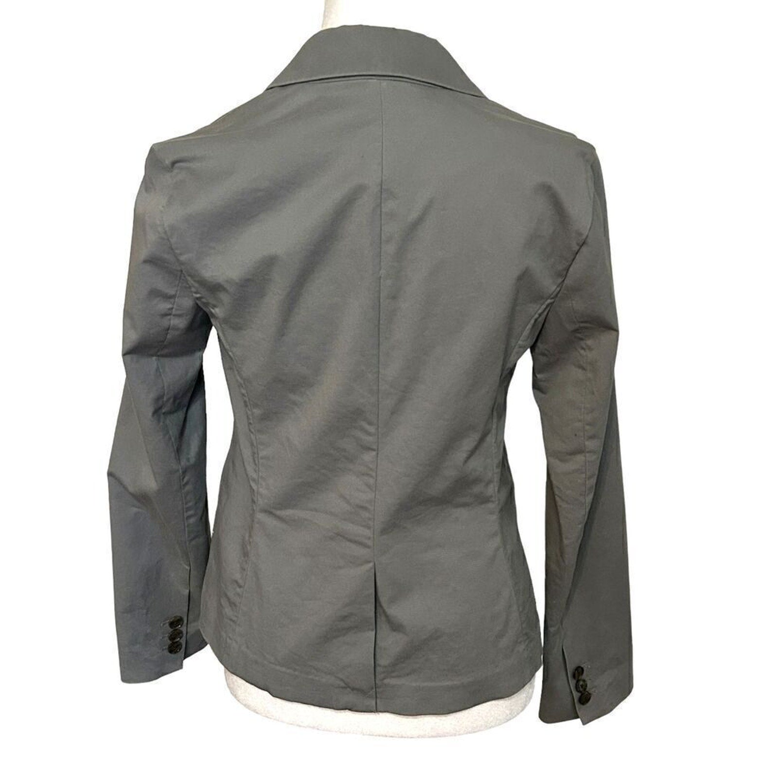 Eddie Bauer Women's Size 2 Dove Grey Two Button Cotton Jacket Blazer