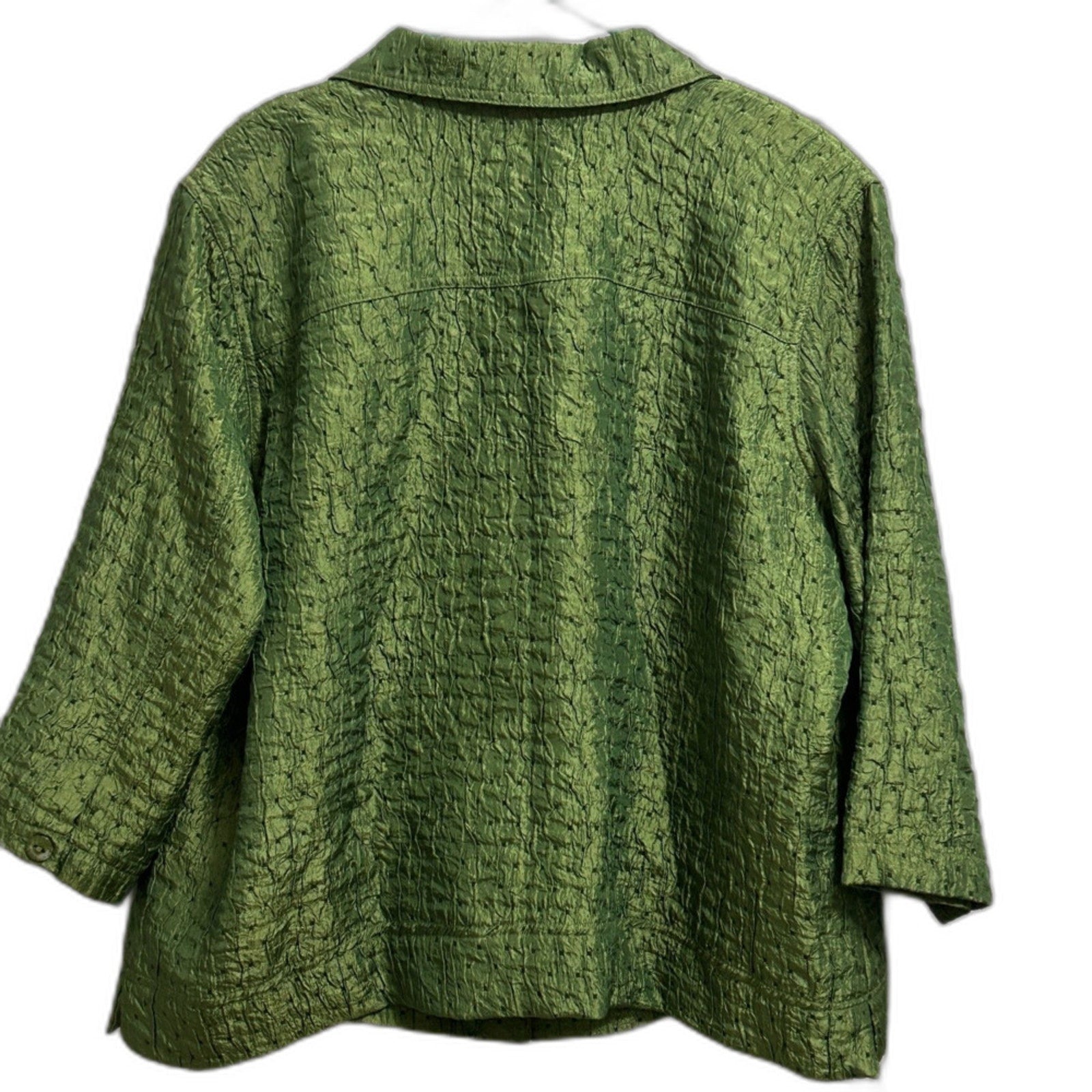 Erin London Green Women's Jacket Size 1X 3/4 Sleeve Erin Euc St. Patrick's Day