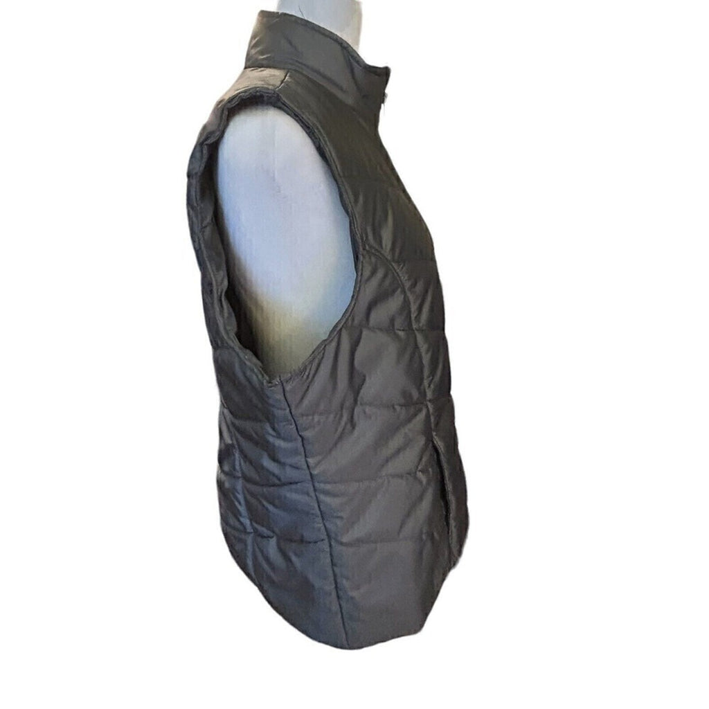 Kim Rogers, Curvy Women's Puffer Vest, Gray, Nylon/Poly Blend, Size: XL, #1181