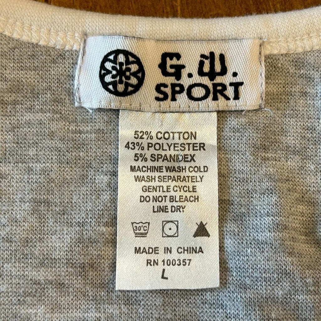 G W Sport Women's Tank Top Size L, Cotton, Polyester Spandex, Gray, Pink, #A1193