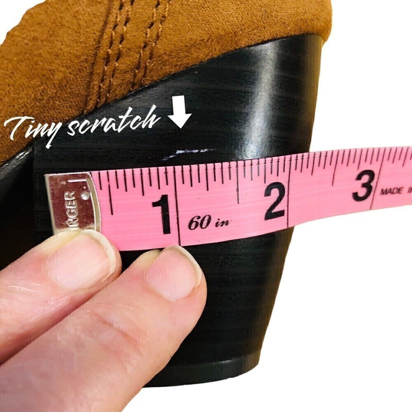 C & R Women’s Faux Suede Lace‑Up Ankle Bootie — Brown, Size 8, 3" Heel #S4