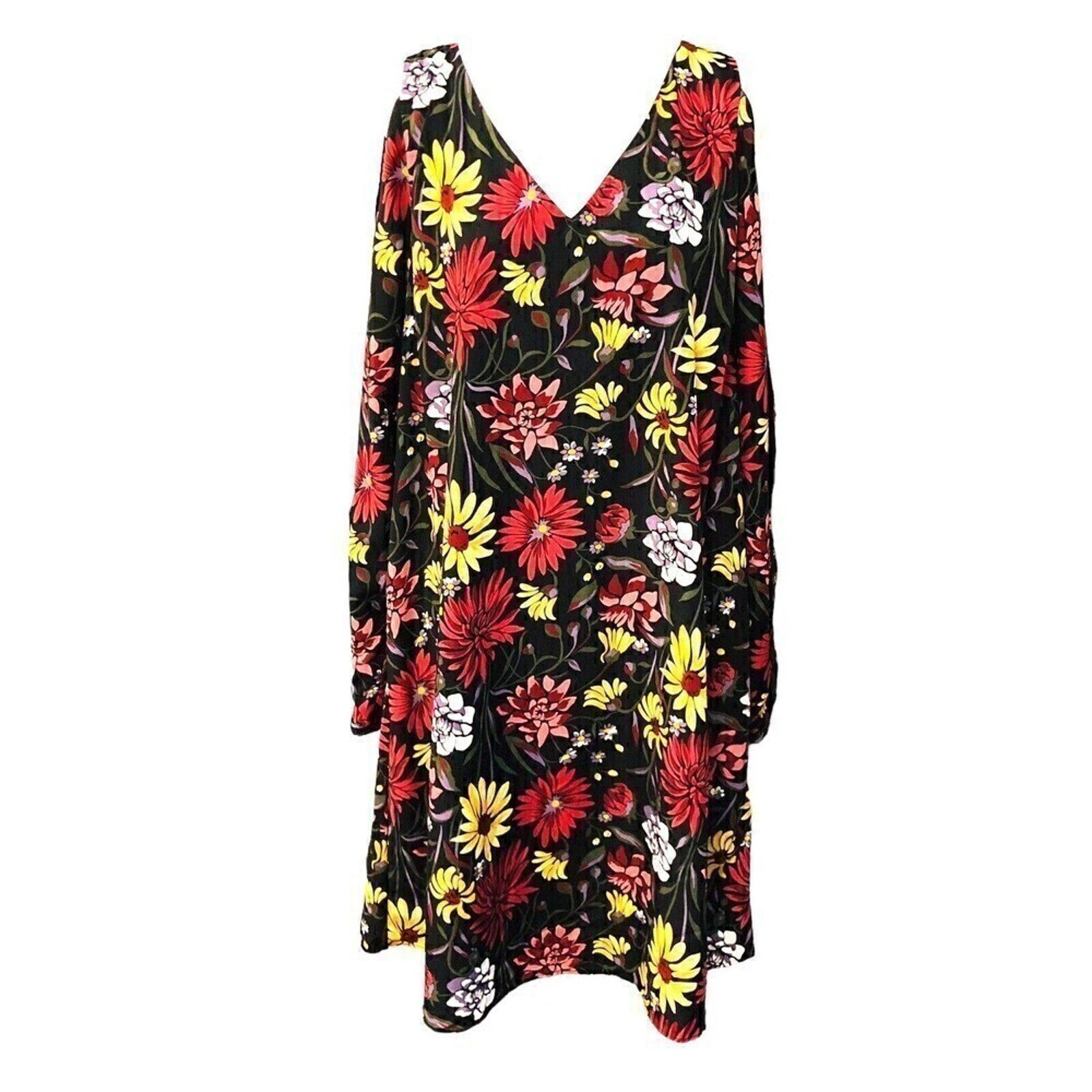 Grace Elements cold shoulder floral dress size Large