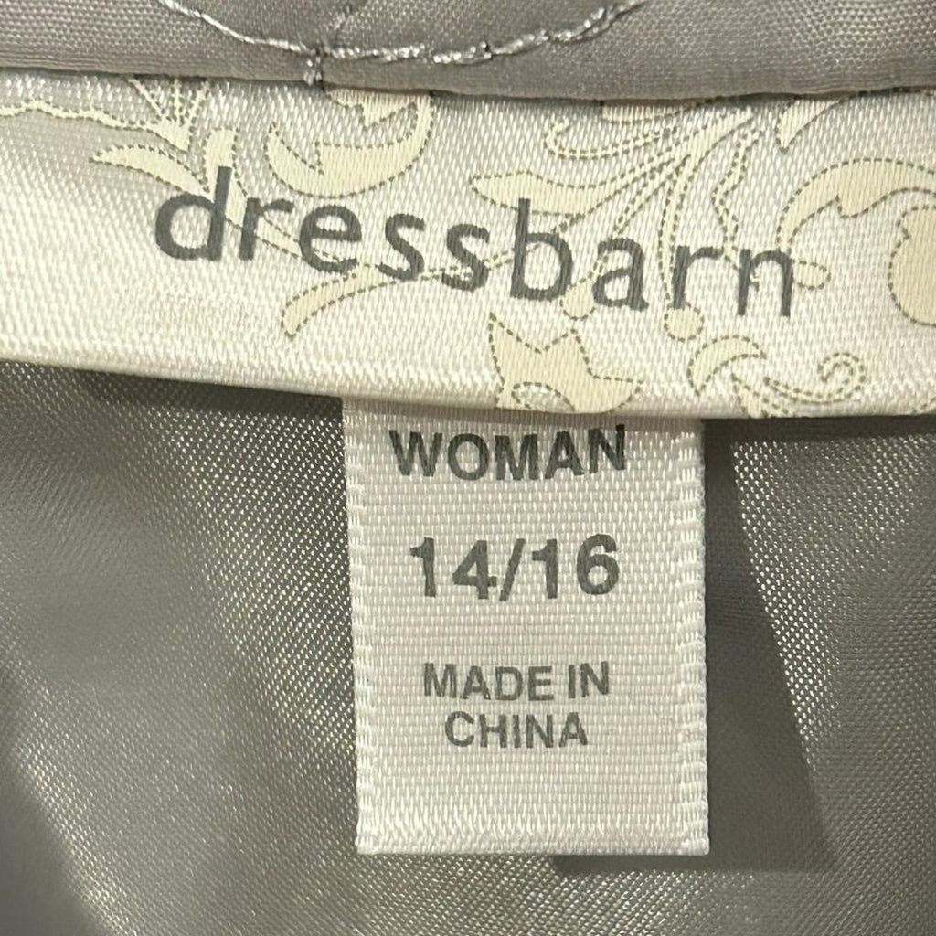 Dressbarn women’s gray floral stitch zip vest size 14/16 #L 1340