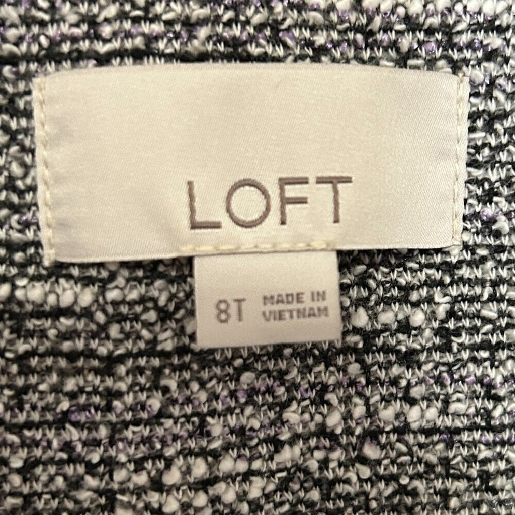 LOFT Brushed Knit Gray Warm Sweater Jacket, Size 8T, Single Button Front