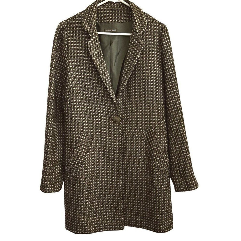 Catherine Andre Women's Coat 100% LAINE (Wool) Size in Description, Made In Fran