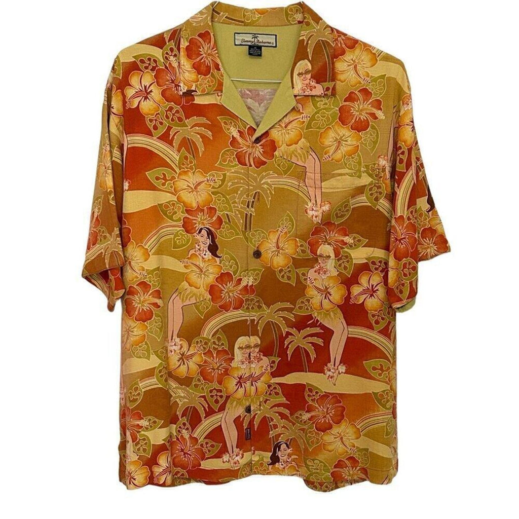 Tommy Bahama Tropical Girls Size M, Silk Relaxed Fit Rare Vintage #J-1565