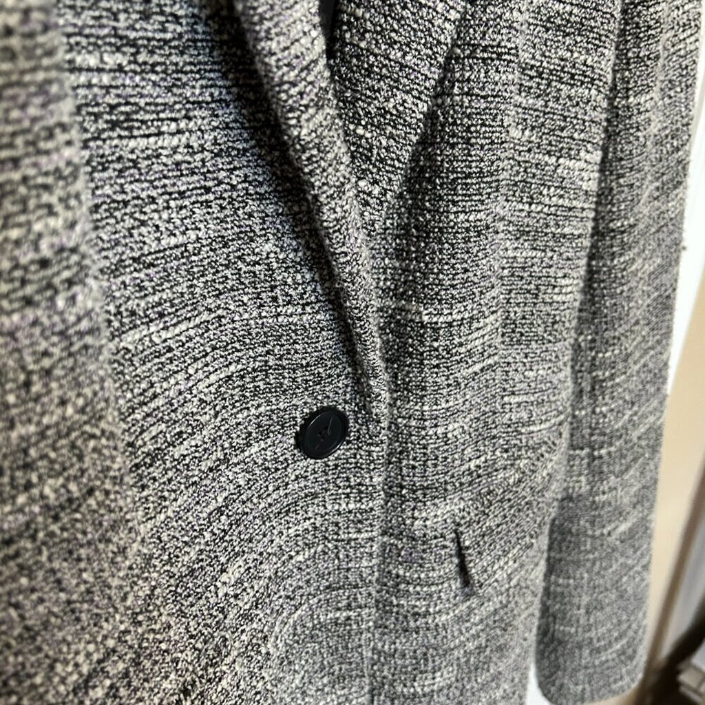 LOFT Brushed Knit Gray Warm Sweater Jacket, Size 8T, Single Button Front