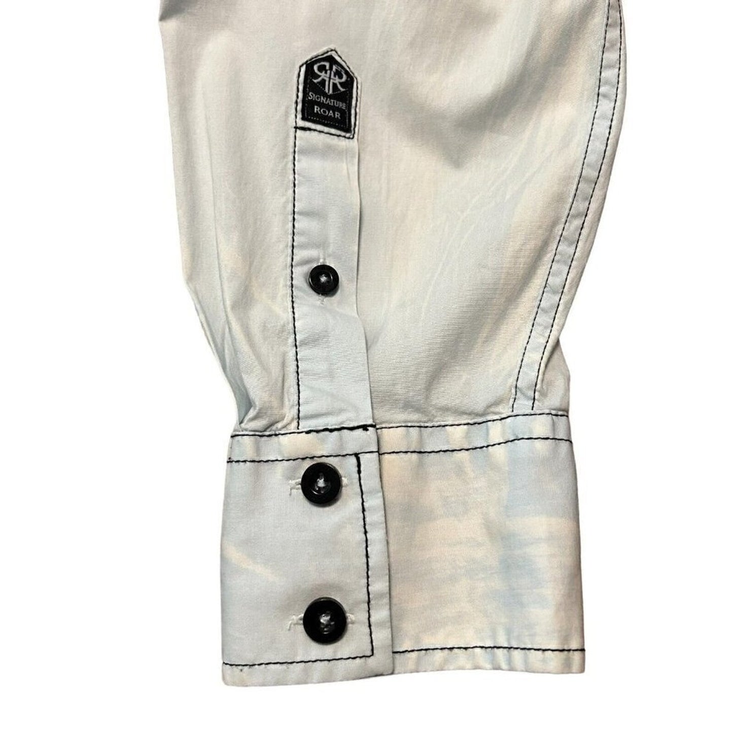Western Roar Men's Long Sleeve, Cowboy Shirt, Embroidered, F/B, Size (XL) #C1170