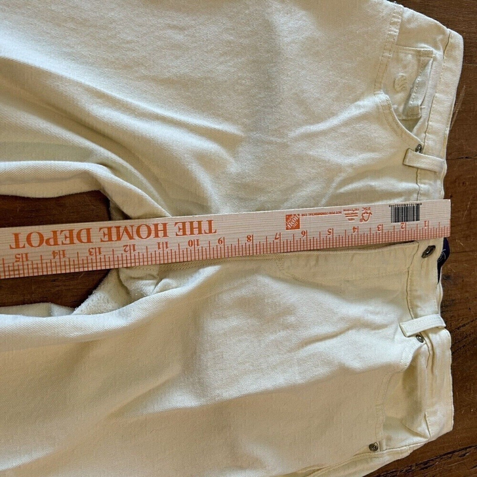 Gloria Vanderbilt High-Rise Jeans, Baby Yellow (not white), Size 14, #1115