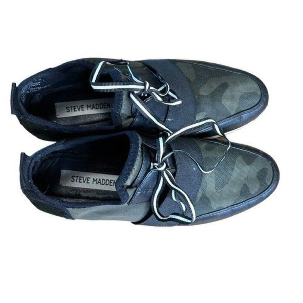 Steve Madden Sneakers Womens Army Green & Black Camo O'Hara Sz. 7.5 #S5