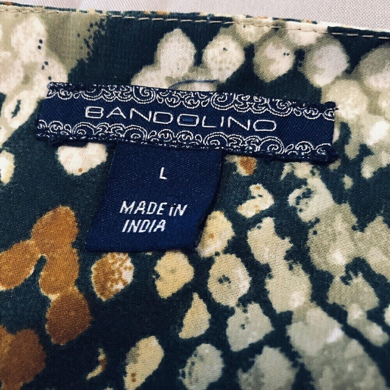 Blandolino Women’s Valerie Blouse L – Cotton Beaded Boho #1014