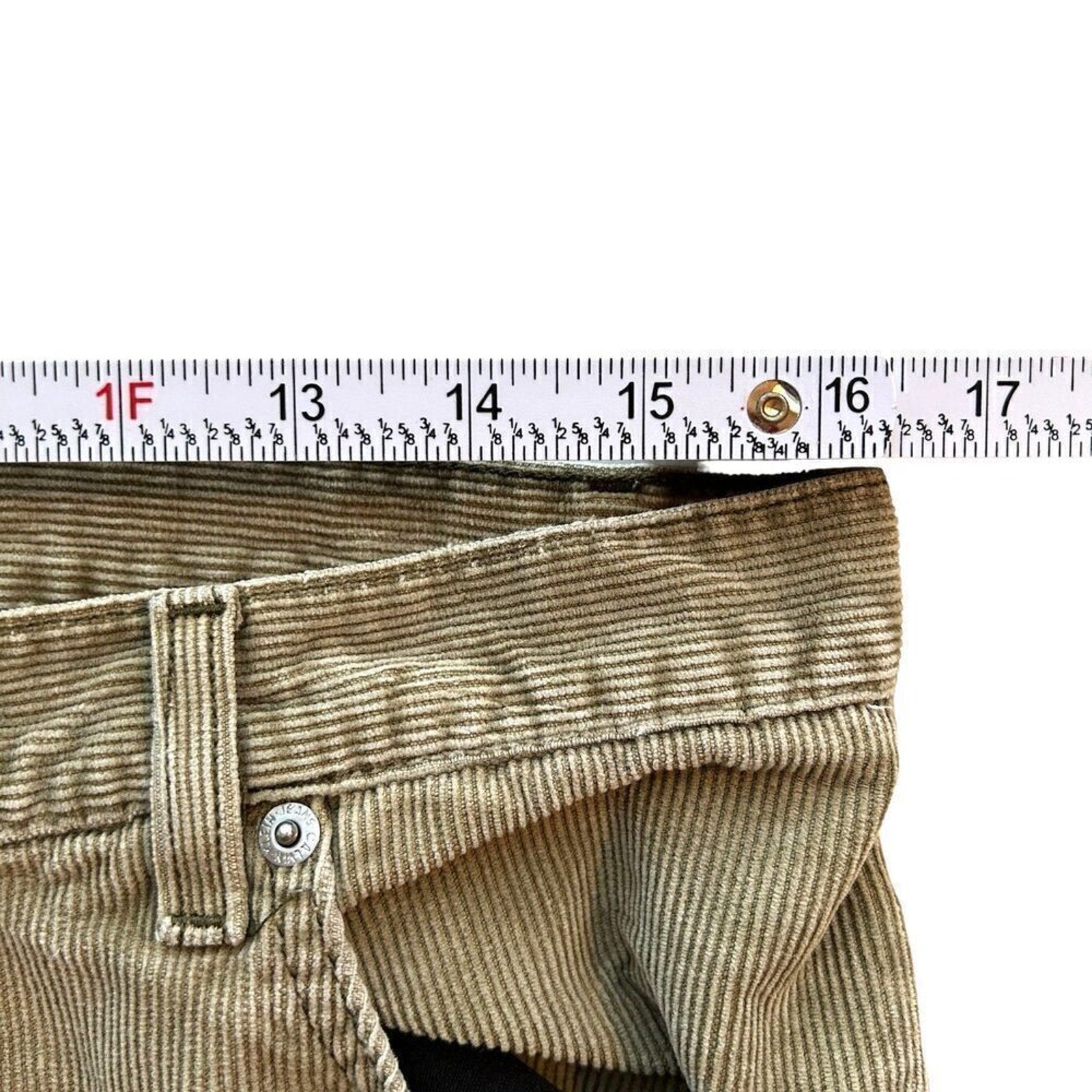 Calvin Klein Corduroy Men's Jeans Size 33 Vintage Tan Mid Rise 10" #J4-1595