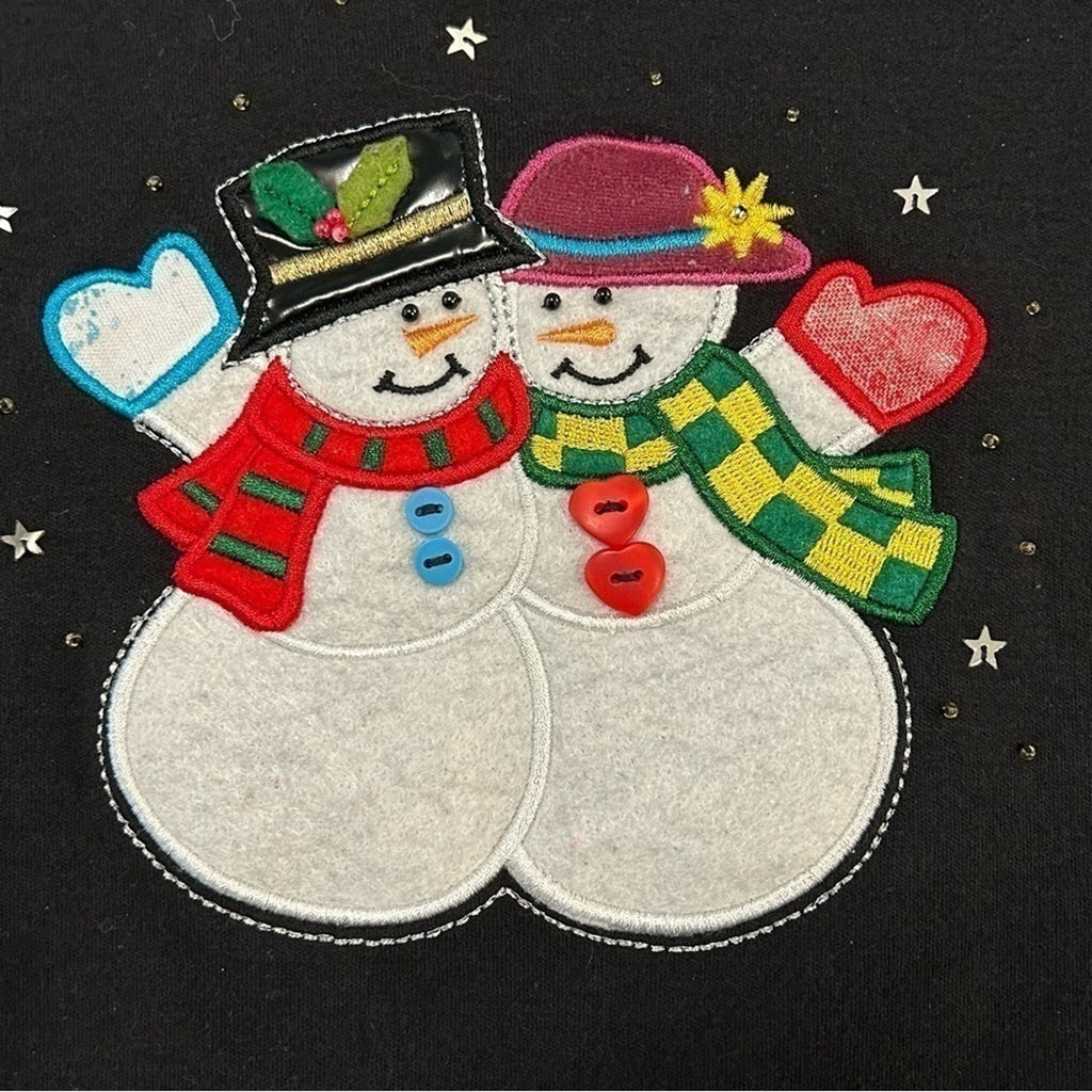 CB Plus Women’s Black Snowman Festival Shirt 2X #F1225