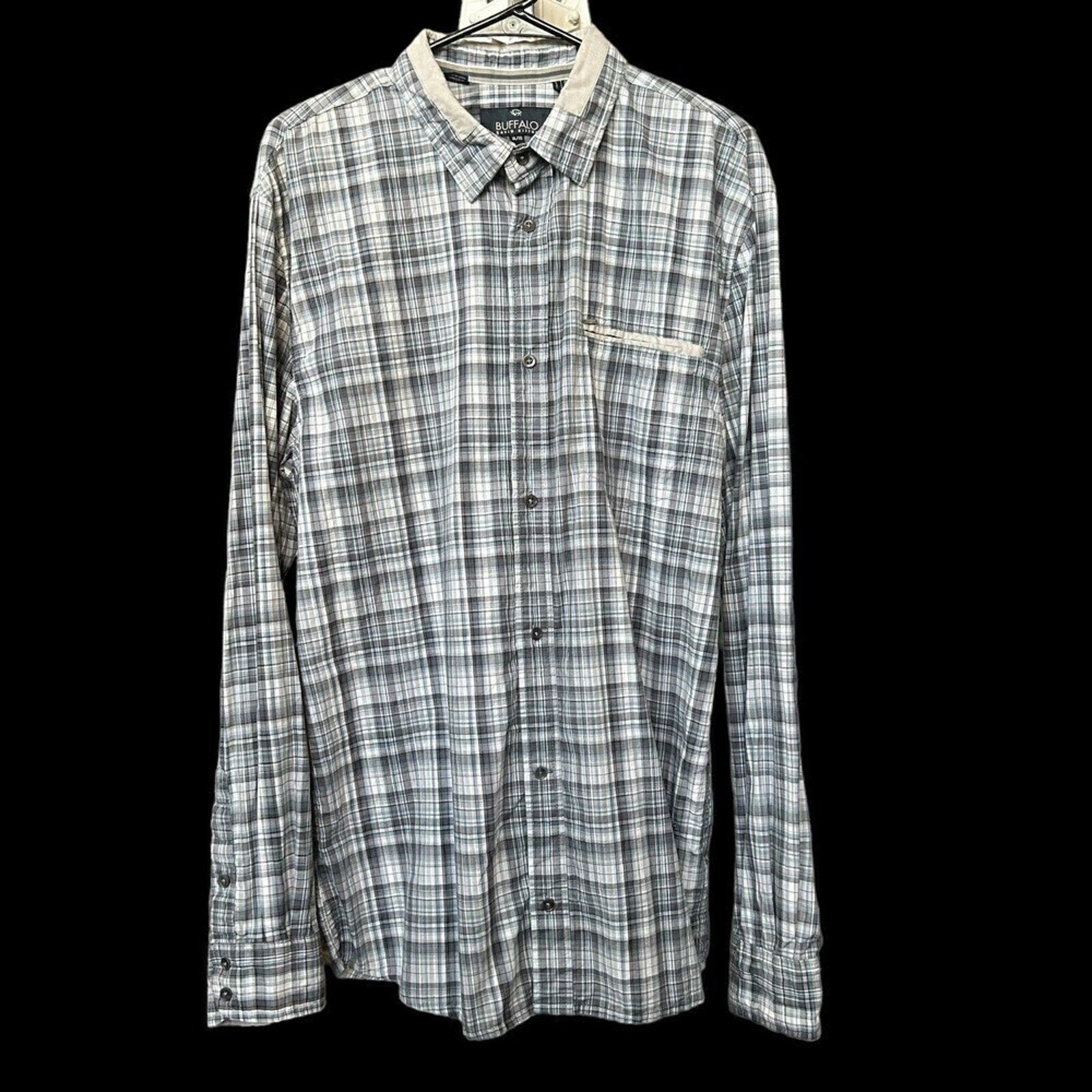 Buffalo David Bitton Men's Button Up Plaid Shirt Size XL Slim Fit #H1309