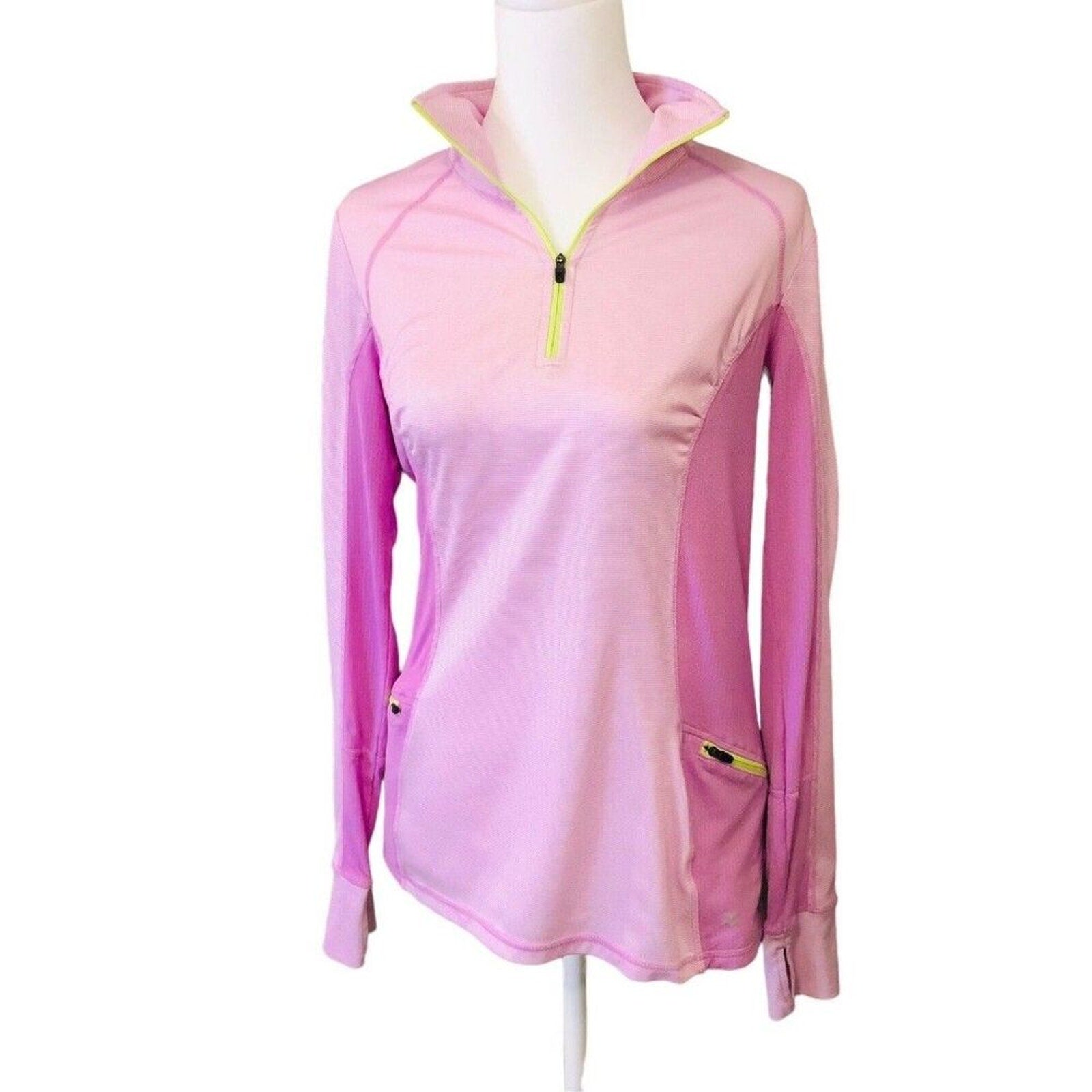 Xersion Light Pink Stripe 1/4 Zipper Women's Tennis Light Windbreaker Size (M)