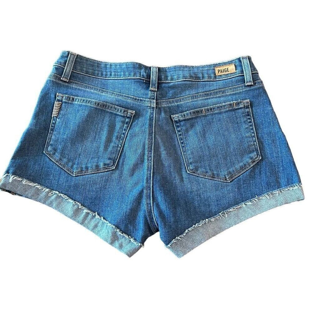 Paige Womens Jimmy Jimmy Shorts Festival Denim Cutoff Stretch Sz. 28 #A1158