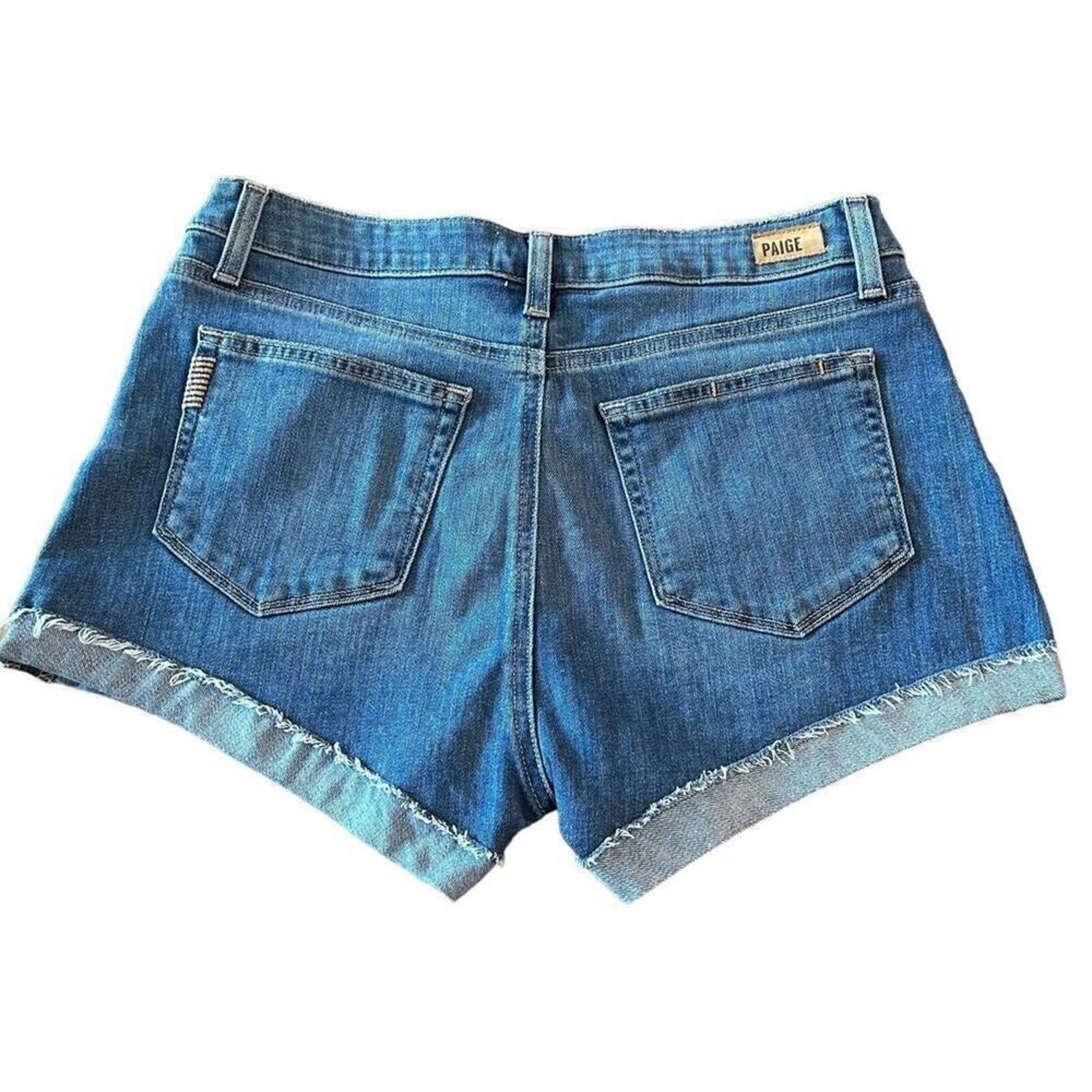 Paige Womens Jimmy Jimmy Shorts Festival Denim Cutoff Stretch Sz. 28 #A1158