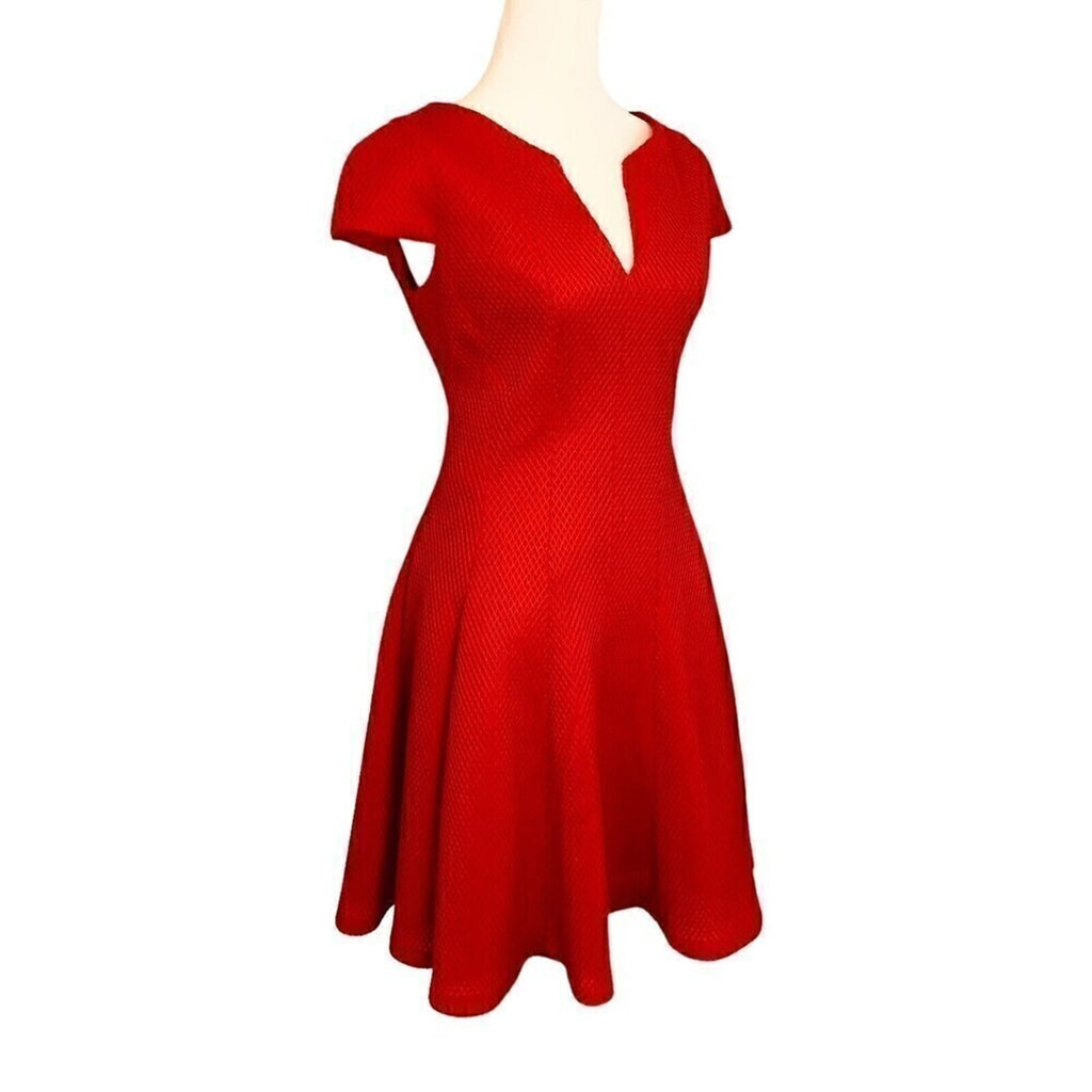 Julia Jordan red lined dress V‑neck cap sleeve size 8e